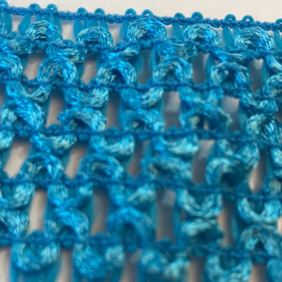 Bright Blue Elastic Crochet Trim 1 3/4" 5 Yards Sewing Ribbon Crafts - Picture 4 of 13